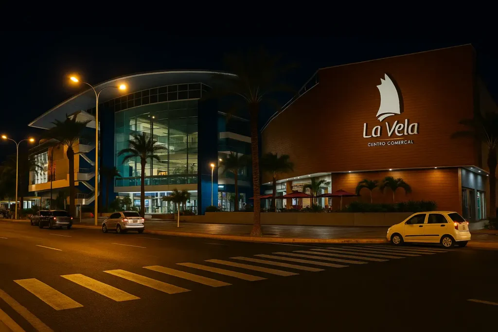 Restaurantes en la avenida Bolívar de Porlamar, una de las zonas más activas de la ciudad.