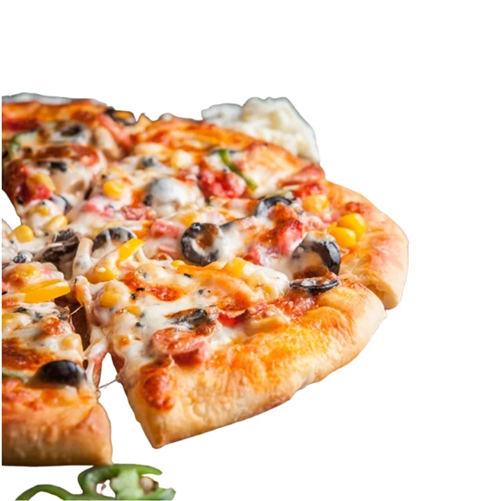 Pizza artesanal con vegetales y aceitunas – pizzerías y comidas en Margarita.