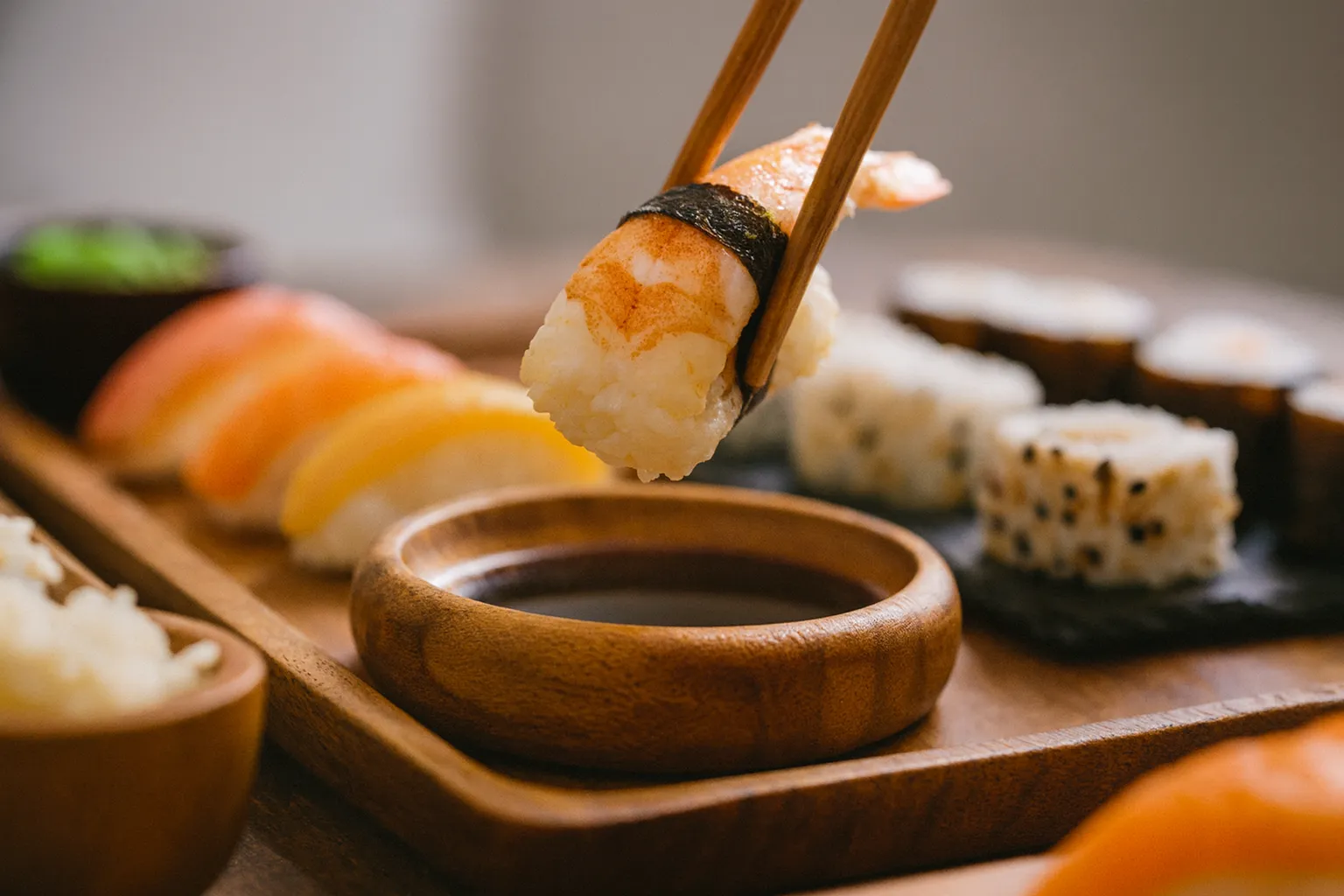 Sushi en Margarita con nigiris y rolls de salmón, un clásico japonés en la isla