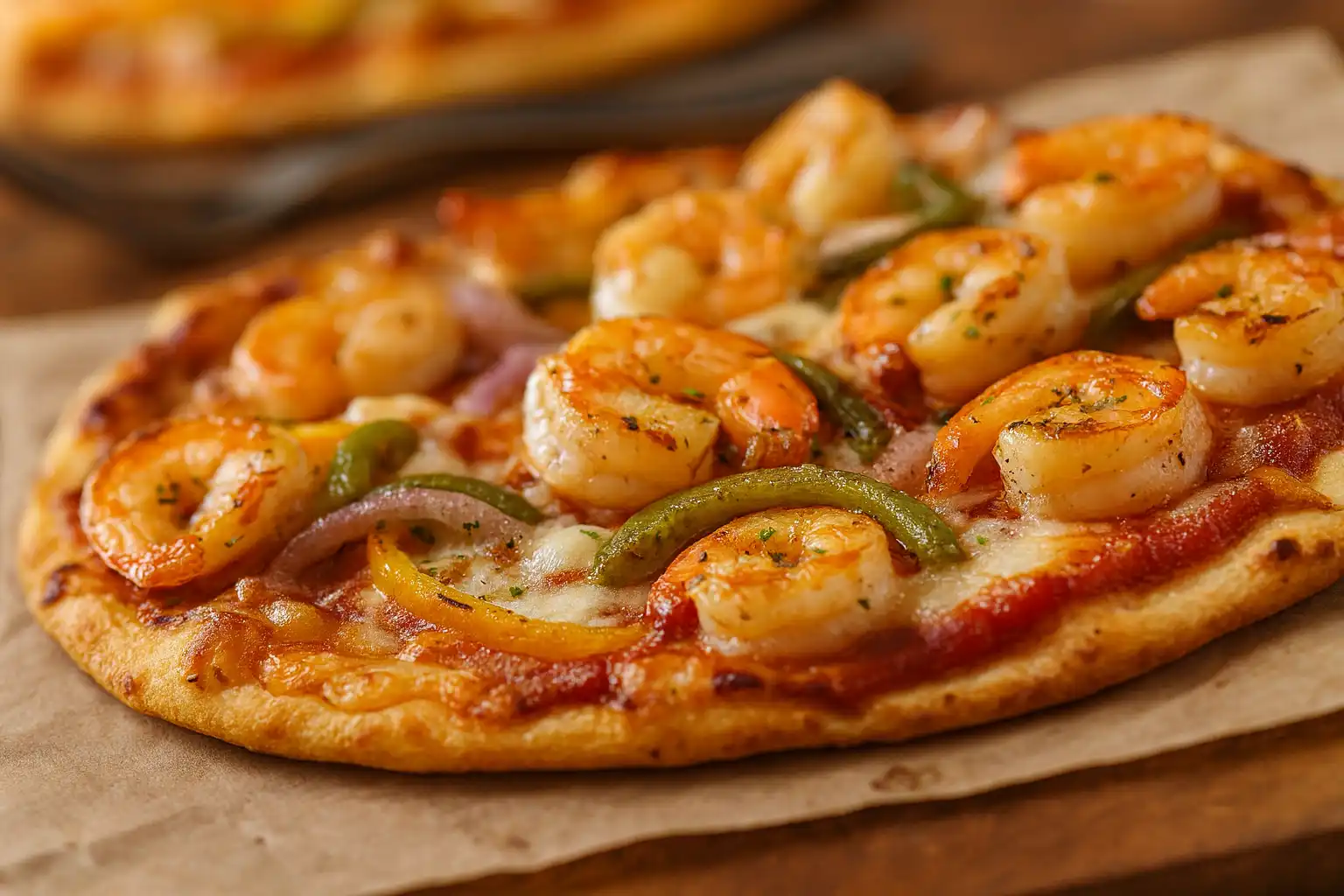 Pizzas de camarones en pizzerías en Margarita