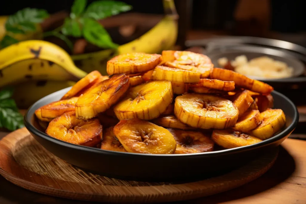 plátanos fritos típicos en comida venezolana en Los Robles