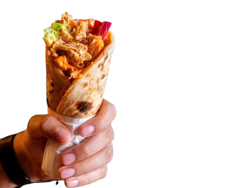 Shawarma de pollo servido en La Crema del Shawarma